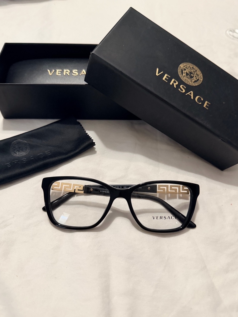 Versace Black and Gold Designer Optical Frames
